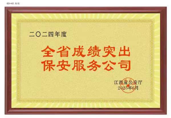 全省成绩突出保安服务公司